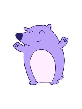 Mutlu bir kutup ayısı çizgi filminin hareketli animasyonu