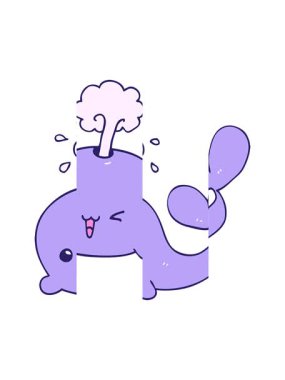 Bir balinanın canlandırmasının bölünen hareketi