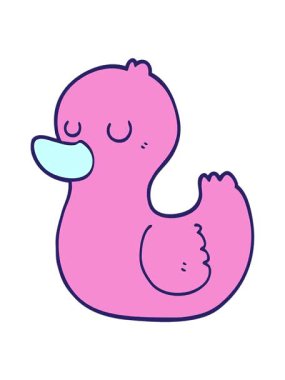 Çizgi film ördeğinin titreşimli hareketi