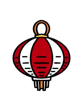 Geleneksel olarak yapılmış bir Japon fenerinin neon ışık efekti animasyonu