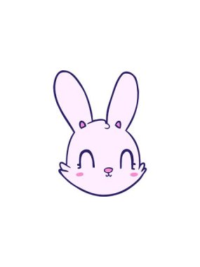 Çizgi film tavşan yüzünün radyoaktif ışıldayan animasyonu