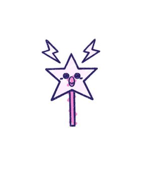 Sihirli değnek çiziminin yükseliş ve yüzme animasyonu