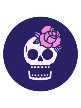 Bir kafatası ve gül resimlerinin ikonik dövme biçiminin canlandırma efekti