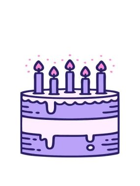 Doğum günü pastasının ikonik dövme görüntüsünün hareketli animasyonu