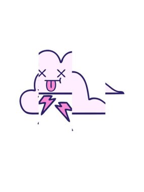 Bir gök gürültüsü bulutunun karikatürünü bölme hareketi