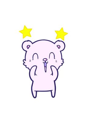 dönen yıldızlar kutup ayısının parlak neon çizgi filminin animasyonu