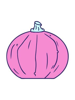 Bir balkabağı tasarımının çizgi film karalamalarının dönen hareket animasyonu