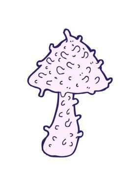 Bir mantarın karikatür çizimini salla ve duraklat