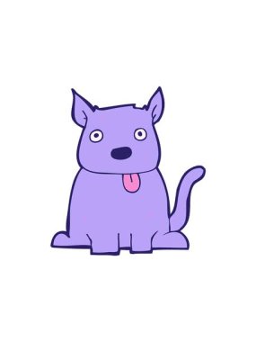 Dikkat çeken çizgi film köpeğinin dil yapışkan animasyonu.