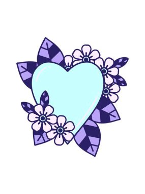 Botanik kalbin geleneksel stiliyle dövme tasarımının hareketli animasyonu