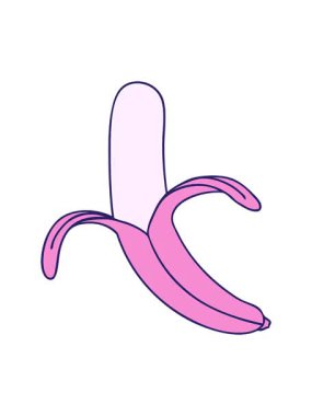 El hareketlerinin titreyen animasyonu çizilmiş tuhaf çizgi film muzu