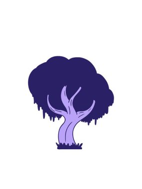 Yanıp sönen radyal çizgiler, el animasyonu, çizilmiş yeşil bir ağacın karalaması.