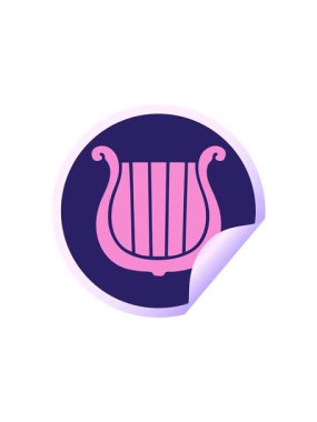 Bir altın arp 'ın dairesel soyulmuş çıkartma çizgi filminin canlandırma etkisi.