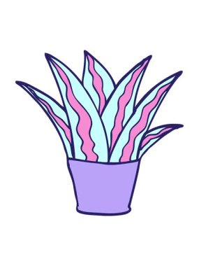 Çizgi film karikatür evi bitkisinin animasyonunu salla ve durdur