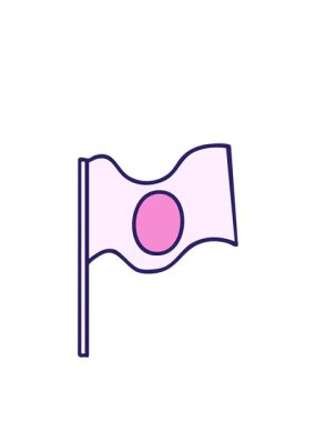 Japonya 'nın el sallayan ulusal bayrağının animasyonunu genişletiyorum.