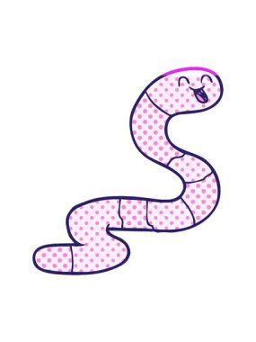 Solucan çizgi film elementinin animasyonunu çalıştır.