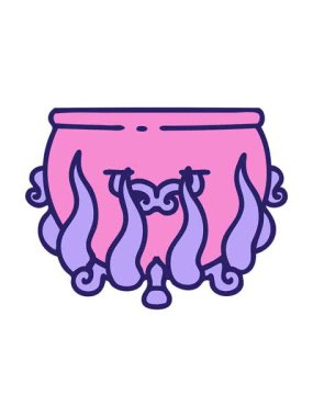 Yanmış bir kazanın dövme stili görüntüsünün hareketli animasyonu