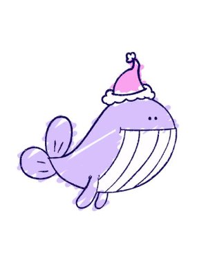 Mutlu Balina Tebeşiri Çiziminin neon ışık efekti animasyonu