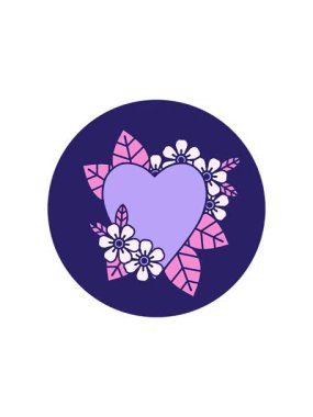 Botanik bir kalbin ikonik dövme tarzının radyoaktif parlayan animasyonu