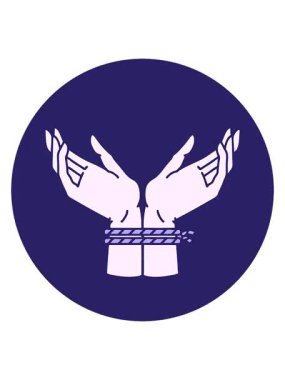 Bir çift bağlanmış elin ikonik dövme biçimindeki görüntüsünün canlandırma efekti