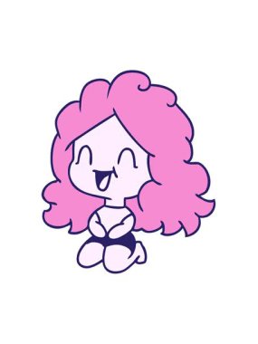 El yazısıyla çizilmiş şirin bir kawaii mutlu kızının titreşimli hareket animasyonu.