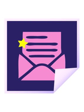 Parlayan yıldızlar, kare soyulmuş bir karikatür, bir mektup ve zarfın animasyonunu etkiler.