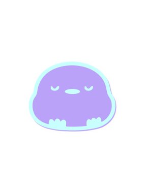 Tatlı çizgi film bebek kuş çıkartması tasarımının ayrıştırıcı etkisi