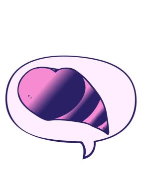 karikatür aşk kalp sembolünün hareketli animasyonu konuşma baloncuğu pürüzsüz gradyan stilde