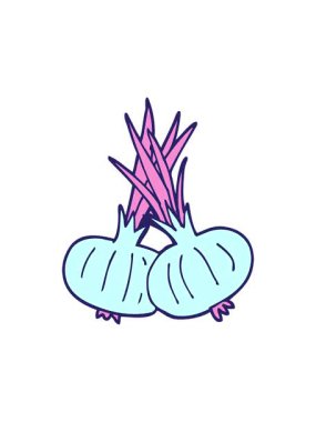 Dikkat çekici çizgi film karikatür karalaması kahverengi soğan