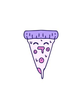 Erimiş peynirli bir pizza diliminin radyoaktif parlak animasyonu.