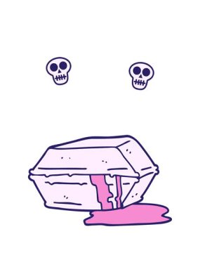 el çizimi çizgi film gibi yağlı yiyecekleri dışarı çıkar.