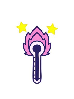 dönen yıldızlar sıcak cam termometrenin sevimli çizgi filminin animasyonu