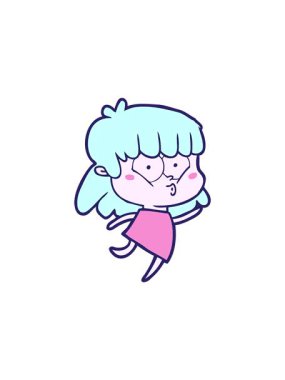 Çizgi filmdeki ıslık çalan kızın satış animasyonu