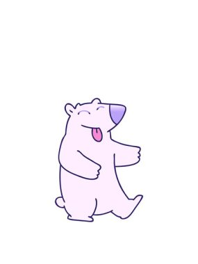 Değişken gölgeli kutup ayısının zıplama hareketi animasyonu