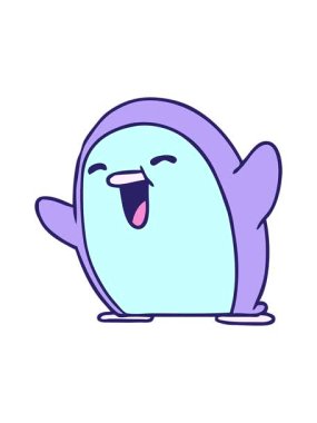 Tatlı penguen Kawaii çizgi filminin hareketli animasyonu