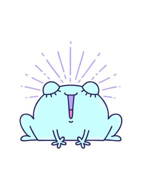 geleneksel dövme stili mutlu kurbağa çizgi filminin animasyonunu bob ve duraklat