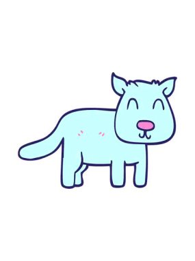 Titreyen hareketli karalama animasyonu sakin köpek