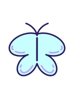 Basit, cesur bir kelebek çizgi filminin hareketli animasyonu