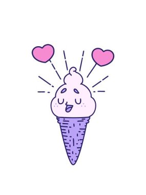 Geleneksel dövmeli dondurma karakteri canlandırmasının dönen kalp animasyonu