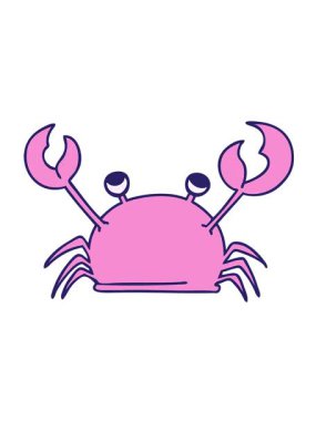 El hareketlerinin titreşimli animasyonu çizilmiş garip çizgi film mutlu yengeç