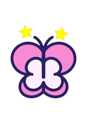 dönen yıldızlar basit ama sevimli kelebek çizgi filminin animasyonu