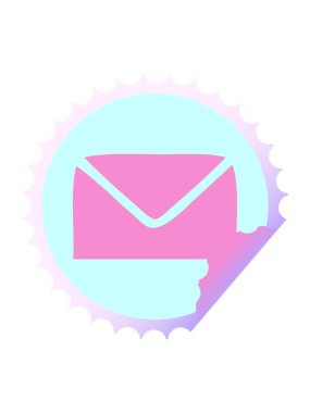 Bir kağıt zarfın dairesel soyulan çıkartma karikatürünün basınçlı animasyonu