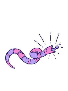 Geleneksel dövme stili tıslayan yılanın hareketli animasyonu