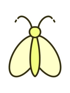 Kelebeğin basit cesur çizgi filminin renk animasyonu değişiyor