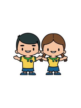 Erkek ve kadın Brezilyalı futbolcuların yıldız patlaması etkisi animasyonu