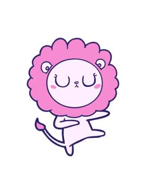 Karikatür aslan dansının hareketli animasyonu