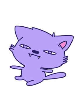 Kawaii kedisinin serbest çizim hareketli animasyonunu oynat