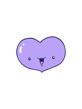 Çizgi film aşk kalp karakterinin radyoaktif parlayan animasyonu