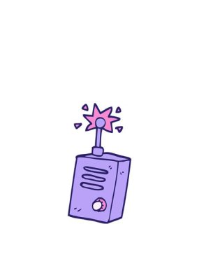 El çizimi çizgi film telsizinin zıplama hareketi animasyonu