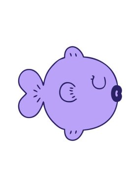 Dikkatle çekilen el çizimi çizgi film balıklarının animasyonu